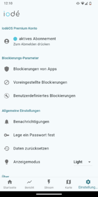 iodéOS adblocker Einstellungen