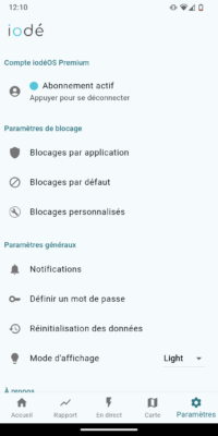 iodéOS adblocker réglages