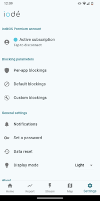 iodéOS adblocker settings